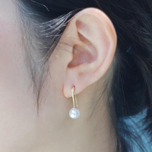 ＜HASUNA＞Bless ピアス ロング あこやパール