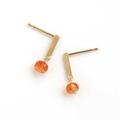 ＜HASUNA＞＊1月誕生石Signature ピアス スペサルタイトガーネット