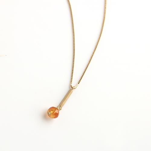 ＜HASUNA＞＊1月誕生石Signature ネックレス スペサルタイトガーネット