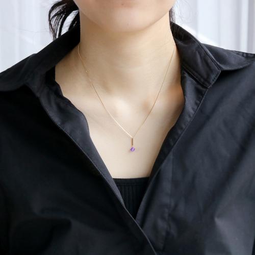 ＜HASUNA＞＊2月誕生石Signature ネックレス アメシスト