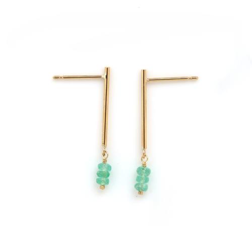 ＜HASUNA＞＊5月誕生石Flow ピアス ショート エメラルド