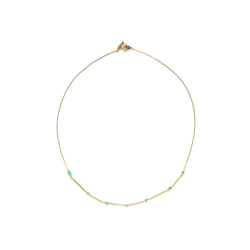 ＜HASUNA＞＊5月誕生石Flow ネックレス エメラルド