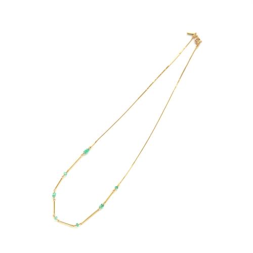 ＜HASUNA＞＊5月誕生石Flow ネックレス エメラルド