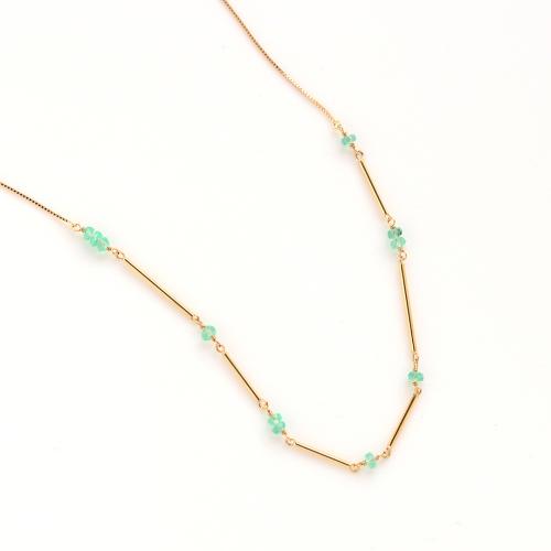 ＜HASUNA＞＊5月誕生石Flow ネックレス エメラルド