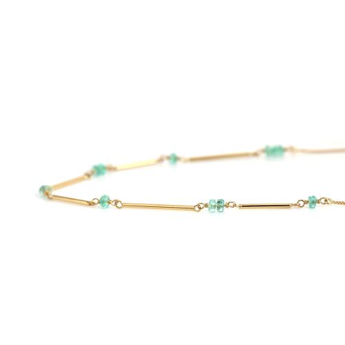 ＜HASUNA＞＊5月誕生石Flow ネックレス エメラルド