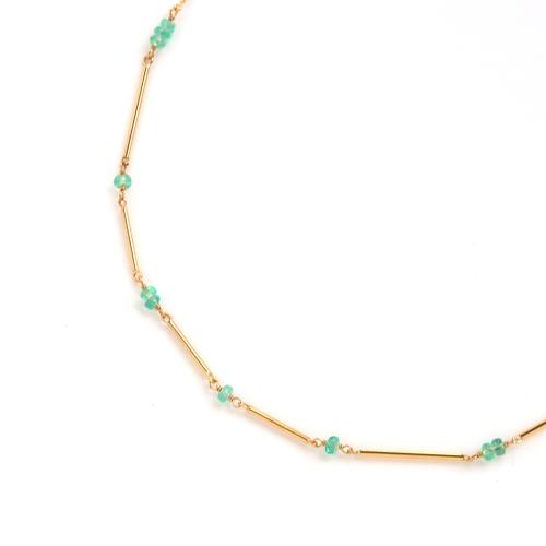 ＜HASUNA＞＊5月誕生石Flow ネックレス エメラルド