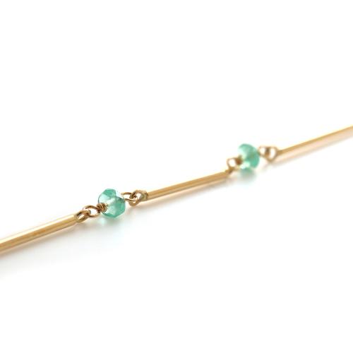 ＜HASUNA＞＊5月誕生石Flow ネックレス エメラルド