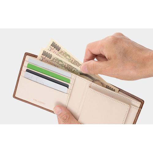 ＜ミラグロ＞タンポナートレザー・二つ折り財布