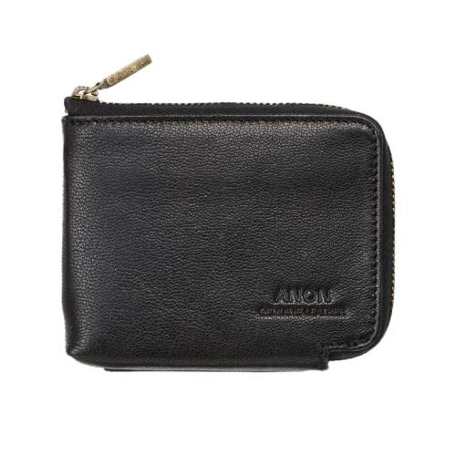 ＜アノン＞ソフトゴートレザー 袋縫い・L字ファスナーミニ財布