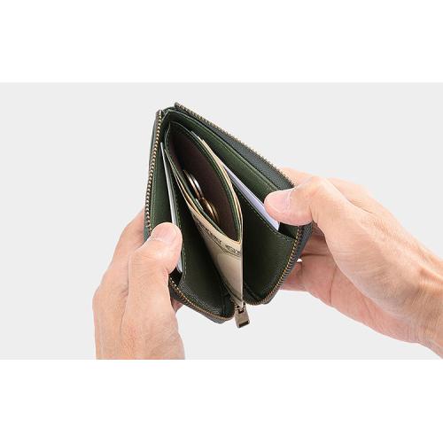 ＜アノン＞ソフトゴートレザー 袋縫い・L字ファスナーミニ財布