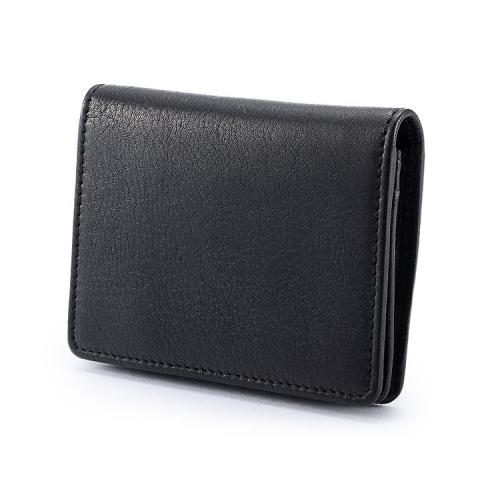 ＜ミラグロ＞牛革ソフトミリングレザー・通しマチ名刺入れ