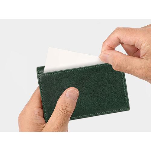 ＜ミラグロ＞牛革ソフトミリングレザー・笹マチ名刺入れ