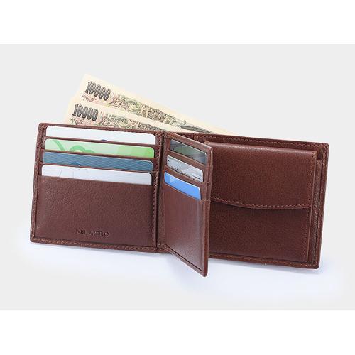 ＜ミラグロ＞牛革ソフトミリングレザー・二つ折り財布