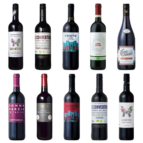 ＿【送料当社負担】＜A-styleソムリエ厳選＞「認証取得」赤ワイン10本セット