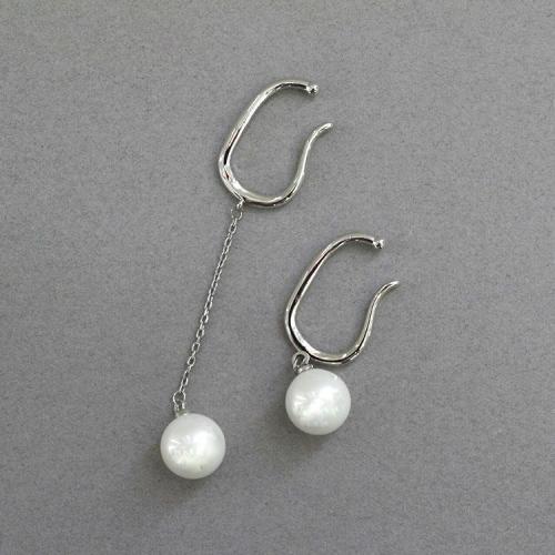 ＜アビステ＞ドロップパールイヤカフ　シルバー