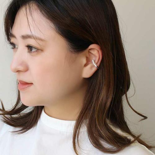 ＜アビステ＞ラインアップパールワンイヤカフ　シルバー