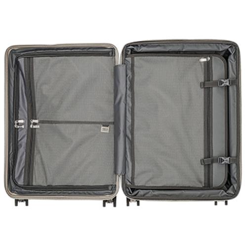 ＜TAKEO KIKUCHI＞ 前輪ストッパー ジッパーハードキャリー ポリカーボネイト100％ 55L(+9L)