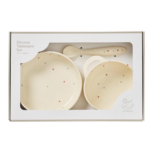 ＜D by DADWAY＞シリコーン食器セット/シュガープラム/アイボリー