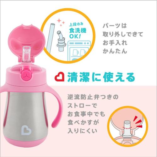 ＜munchkin＞クールキャットストローマグ・ステンレス