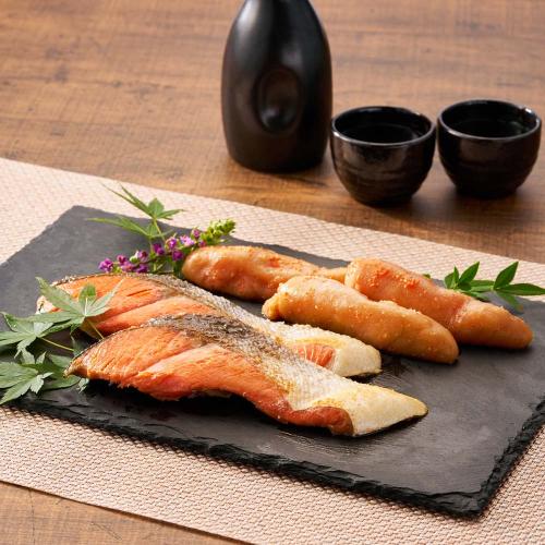 〈下関唐戸市場・林商店〉鮭と明太子