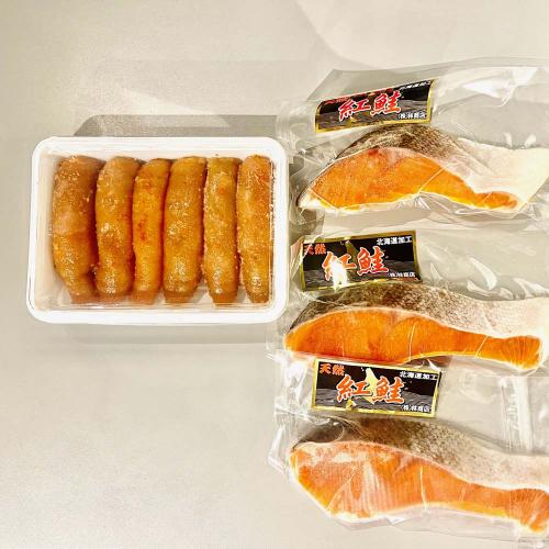 〈下関唐戸市場・林商店〉鮭と明太子