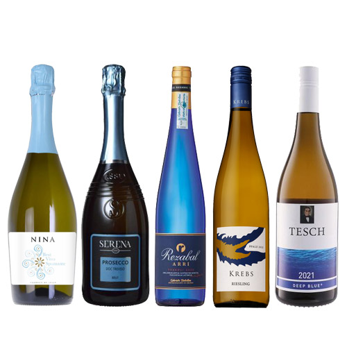 【送料当社負担】＜A-styleソムリエ厳選＞見た目も爽やかブルーボトルラベル5本セット