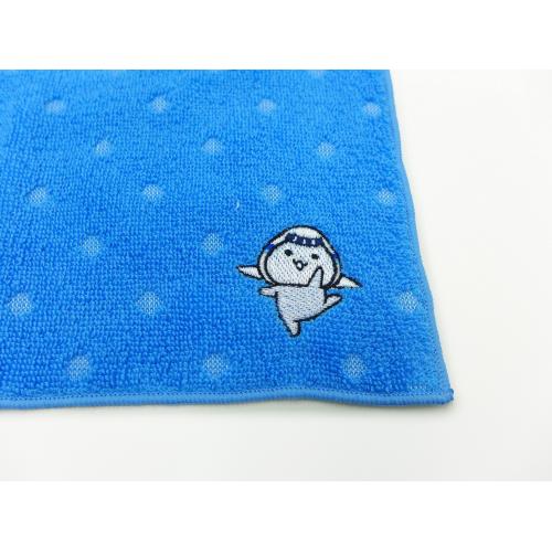 そらっち刺繍入りハンドタオル水色