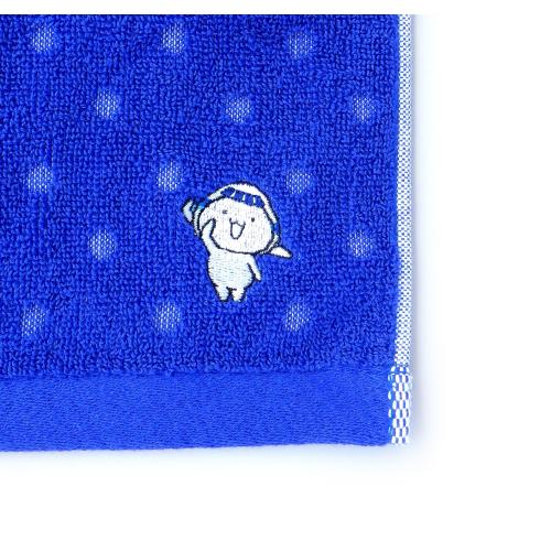 そらっち刺繍入りフェイスタオル青