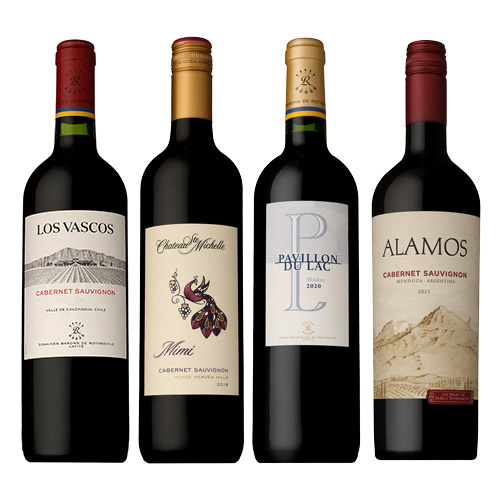 ＜フレンチの名店「アピシウス」情野 博之ソムリエ厳選＞イタリアンと楽しむ！世界のカベルネソーヴィニヨン飲み比べ4本セット