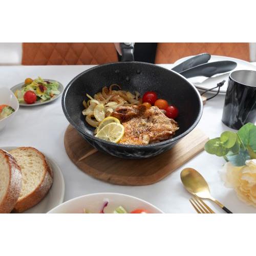 ＜ベストコ＞MARBLE KITCHEN IH ウォックパン 24cm