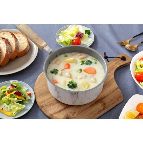 ＜ベストコ＞MARBLE KITCHEN IH ソースパン 18cm