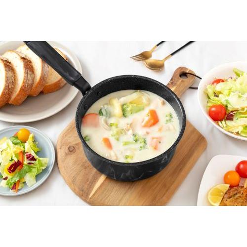 ＜ベストコ＞MARBLE KITCHEN IH ソースパン 18cm