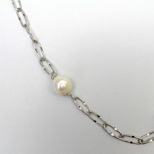 ＜アビステ＞淡水パール×チェーンショートネックレス