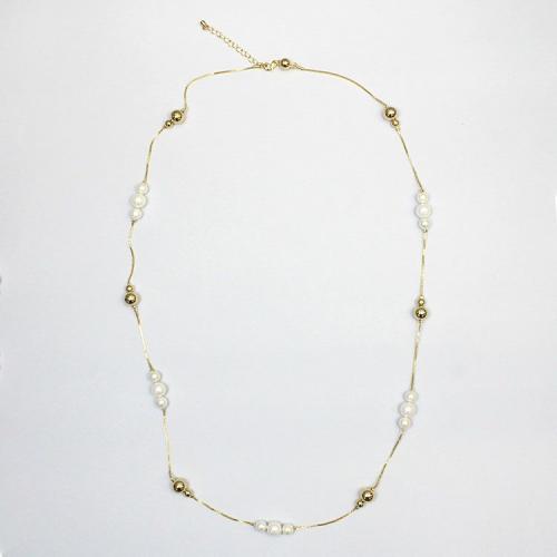 ＜アビステ＞シェルパール×メタルボールステーションネックレス