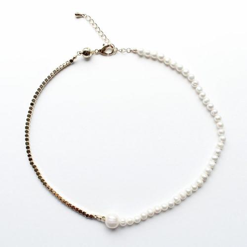 ＜アビステ＞淡水パールコンビショートネックレス