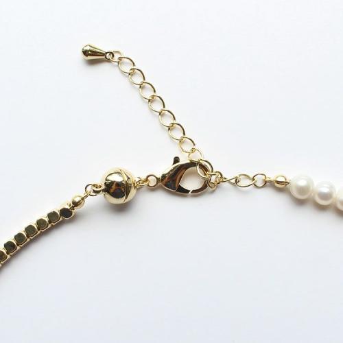 ＜アビステ＞淡水パールコンビショートネックレス