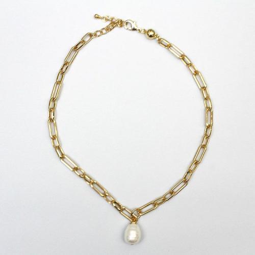 ＜アビステ＞シェルパールチェーンショートネックレス