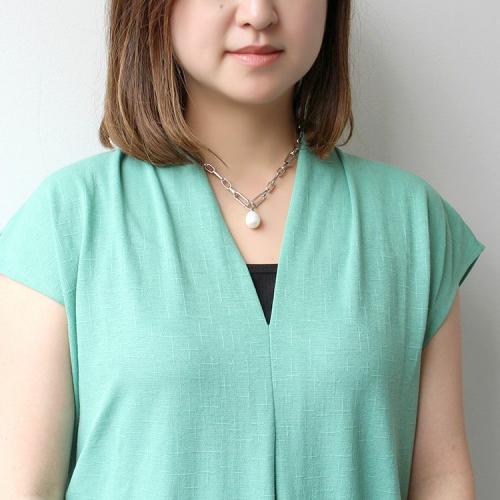 ＜アビステ＞シェルパールチェーンショートネックレス