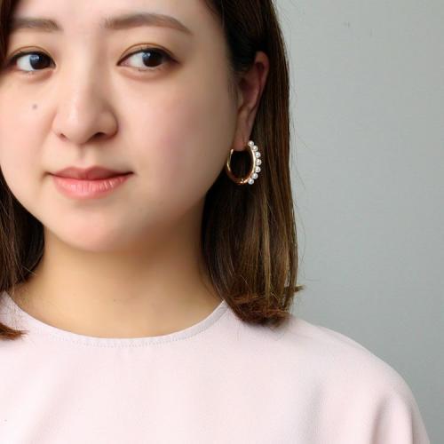 ＜アビステ＞パールフープピアス/3240069