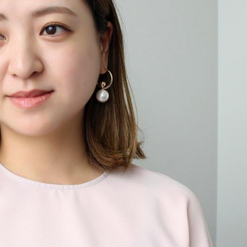 ＜アビステ＞パールフープピアス/3240071