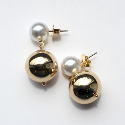 ＜アビステ＞メタル×パールダブルボールピアス/3240072