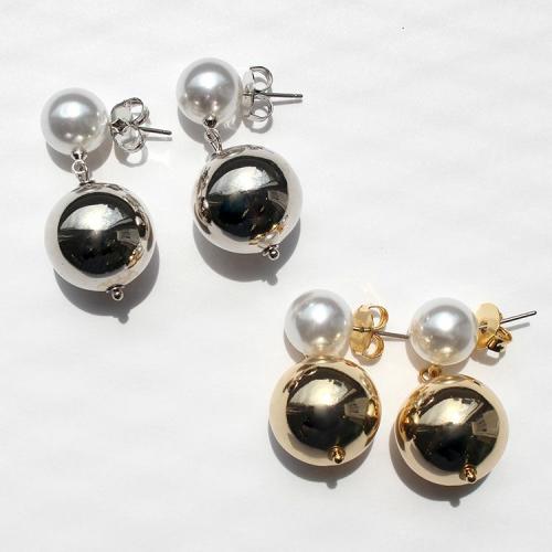 ＜アビステ＞メタル×パールダブルボールピアス/3240072