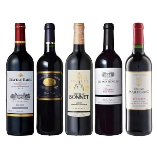 【送料当社負担】オーク樽熟成ボルドー赤ワイン5本セット