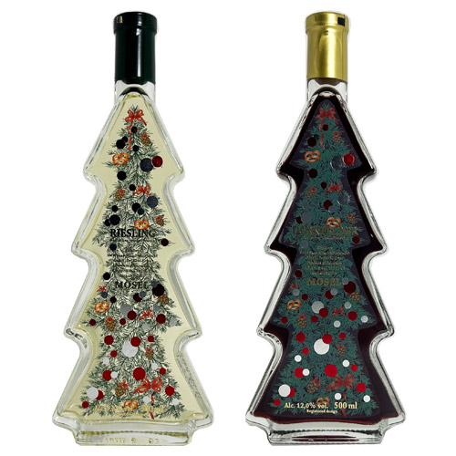 【送料当社負担】＜SMW社＞クリスマスボトル本格ドイツワイン 赤白2本セット