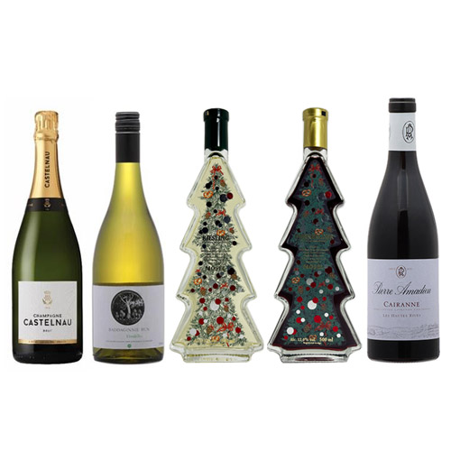 【送料当社負担】＜SMW社＞クリスマスボトル本格ドイツワイン 赤白＆ビジネスクラス採用 赤・白・スパークリング5本セット