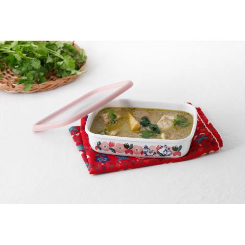 ＜富士ホーロー＞ムーミンフラワーガーデン　浅型角容器M