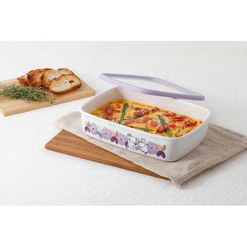 ＜富士ホーロー＞ムーミンフラワーガーデン　浅型角容器L