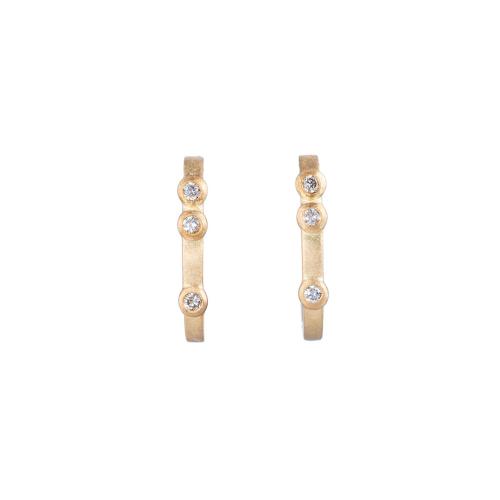 ＜HASUNA＞4月誕生石 eclat DIA フープピアス #1