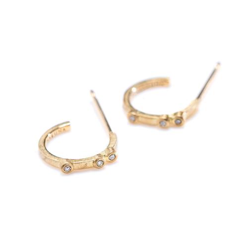 ＜HASUNA＞4月誕生石 eclat DIA フープピアス #1