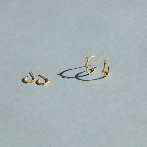 ＜HASUNA＞4月誕生石 eclat DIA フープピアス #1